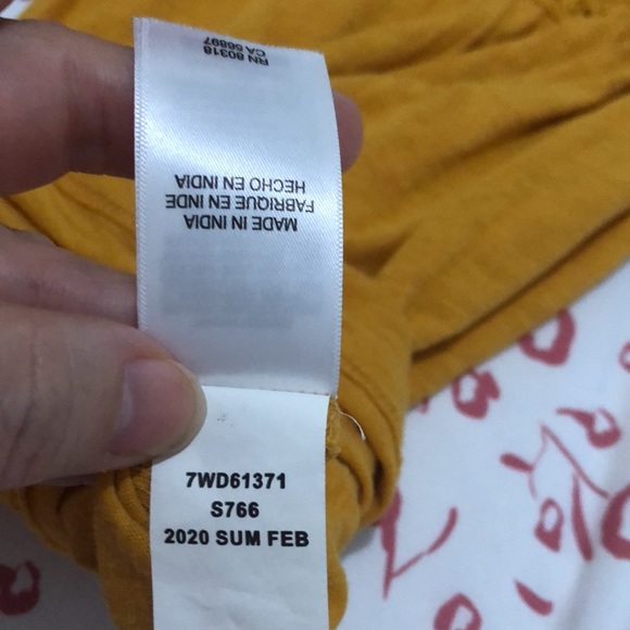 Lucky Brand Mustard Yellow Bohemian Embroidered Blouse Womens Size S/P - Picture 8 of 12